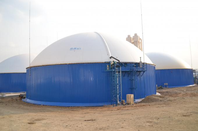 Réservoir de digestion anaérobie à double revêtement pour l'industrie du traitement des eaux usées / Réservoir en acier boulonné 1