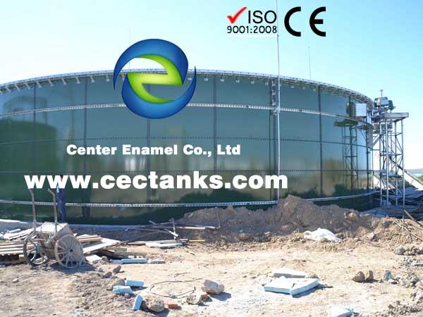 50000 Gallon Glass Fused To Steel Biogas Storage Tanks With Double Membrane Roof