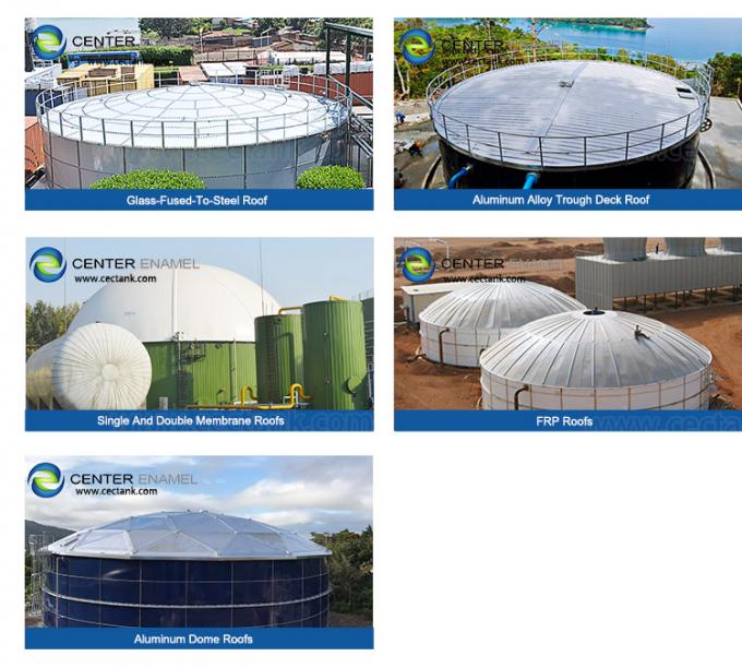 300 000 gallons de réservoirs de stockage de lixiviation en acier inoxydable boulonné avec toits en aluminium 0