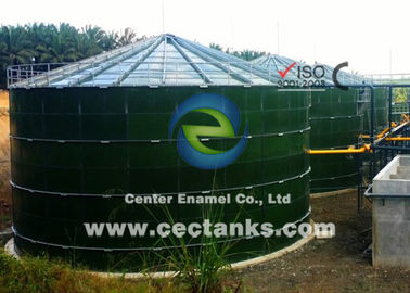 Réservoirs en acier fusionné en verre vert foncé pour le digesteur de biogaz, CSTR, AF avec réservoir de stockage de biogaz