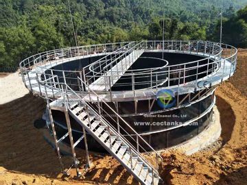 Réservoir en verre fondu en acier avec toit à double membrane pour le stockage de biogaz