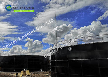 50000 gallons de réservoirs de stockage de biogaz en acier recouverts de verre avec un toit à double membrane