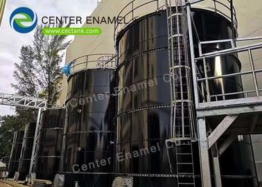 Réservoirs de digestion anaérobie boulonnés en acier inoxydable avec toit en acier fondu en verre pour usine de traitement des eaux usées