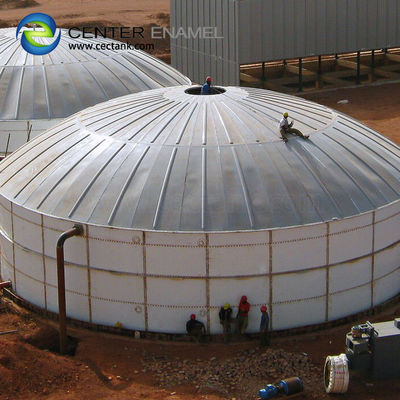 Réservoirs de stockage de liquide potable en acier recouverts de verre avec toit GFS