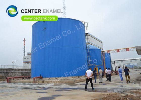 Réservoir de stockage de biogaz en acier boulonné avec porte-gaz à double membrane