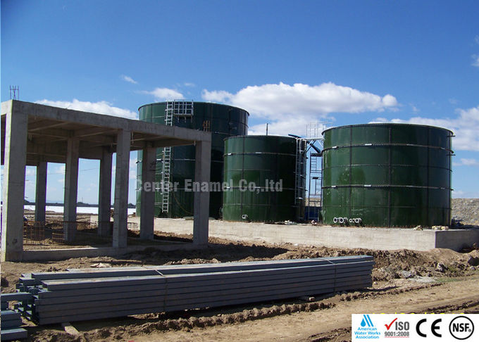 Réservoir de traitement des eaux usées revêtu d'émail avec un temps de construction court et un faible coût d'entretien 0