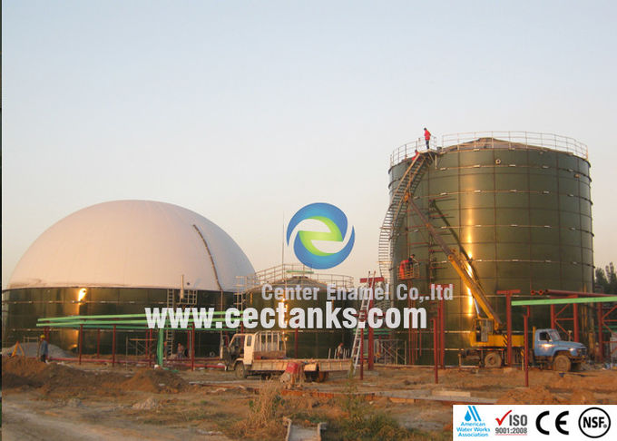 Réservoir de stockage de biogaz en acier recouvert de verre de 5000 m3 Durable et évolutif 0