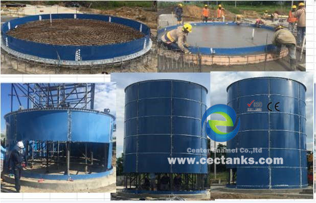Projet EPC clé en main centrale au biogaz avec digesteur anaérobie et réservoir en verre fusionné en acier 2
