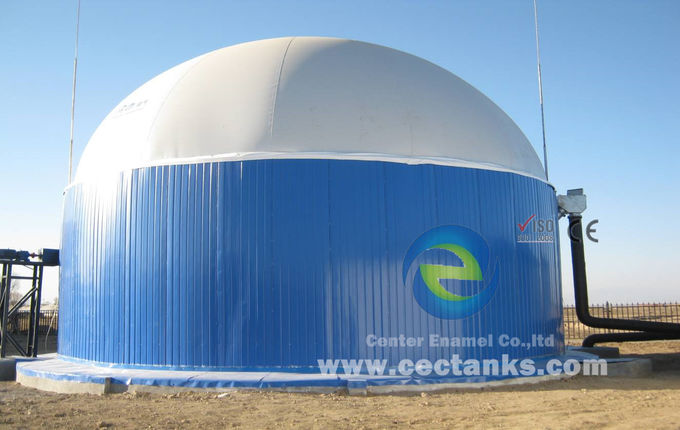 Réservoir septique / réservoir de stockage de biogaz en émail avec toit à double membrane 6.0Mohs 2