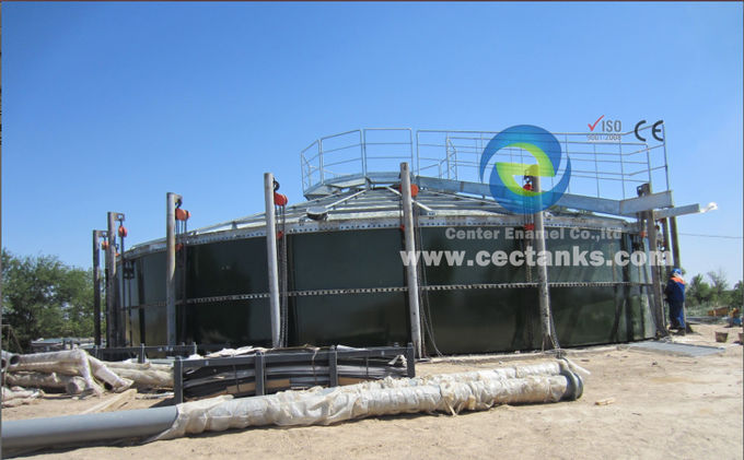 Réservoirs en acier fondu en verre vert foncé, réservoirs de stockage d' eau en verre 0