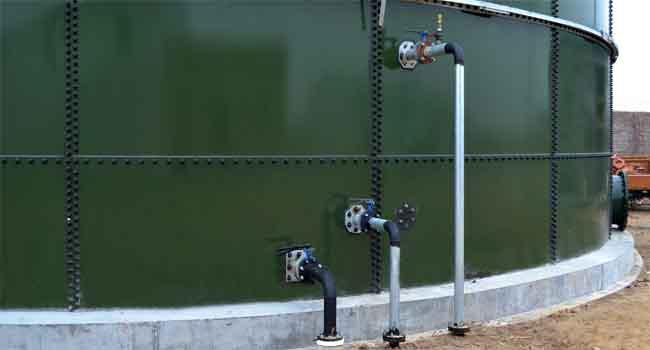Réservoirs de stockage des eaux usées en acier émaillé vitreux / réservoir d'eau de 100 000 gallons 0