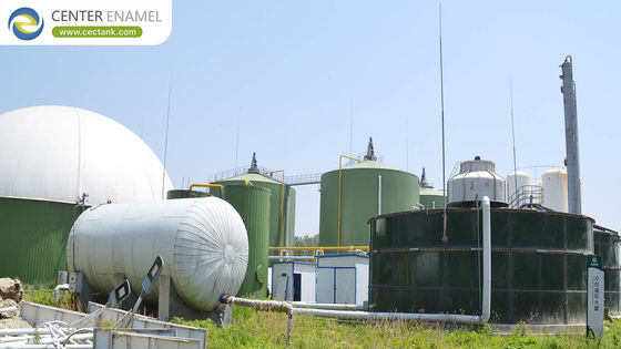 Réservoir de digestion anaérobie vert foncé en verre avec réacteur EGSB