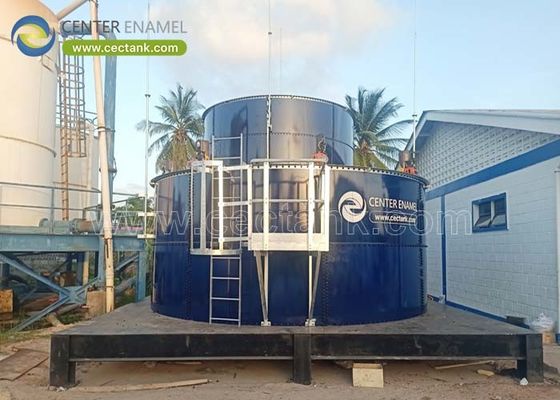 Réservoirs de traitement des eaux usées en acier recouverts de verre pour les usines de traitement des eaux usées domestiques