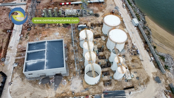 Réservoirs en acier boulonné revêtus d'époxy pour le stockage des boues d'effluent: gère les solides d'eaux usées traitées