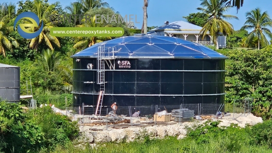 Réservoirs boulonnés en acier revêtu d'époxy pour le traitement des eaux usées : Composants du système modulaire