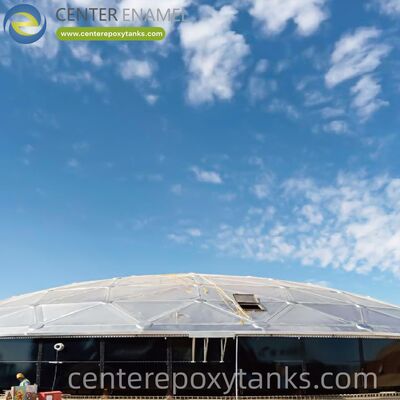 Dôme en aluminium pour un réservoir de digestion des boues: revêtement résistant à la corrosion qui minimise les pertes de chaleur et maintient la température du digesteur