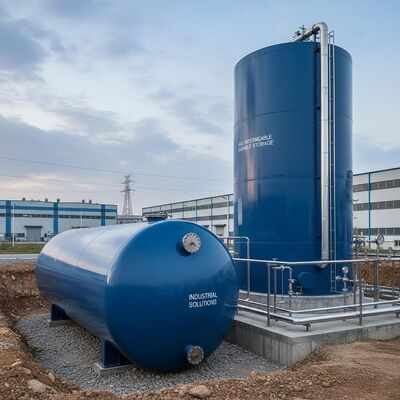 Réservoirs en acier recouverts de verre au-dessus du sol ou souterrains, solutions de stockage durables imperméables aux gaz pour les applications industrielles
