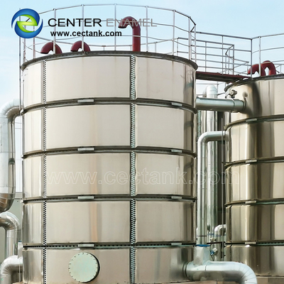 Réservoir d'eau en acier inoxydable cylindrique en acier pour les projets de biogaz