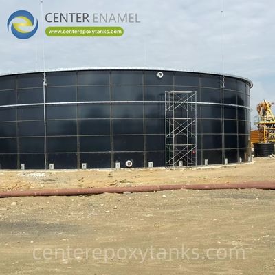 Réservoir en acier revêtu d'époxy pour la digestion des boues - Un récipient solide et étanche aux gaz, idéal pour les processus de digestion anaérobie.