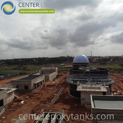 Réservoir de biogaz à double membrane pour le projet de production de biogaz par digestion de la biomasse : Assure la stabilisation du volume nécessaire pour gérer la production continue ou discontinue du digesteur