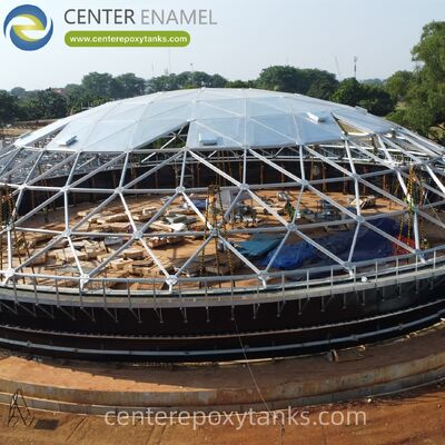 Toit en aluminium pour les réservoirs de stockage de diesel en acier inoxydable soudés: minimise l'évaporation du carburant et empêche l'eau de pluie de compromettre la stabilité du carburant