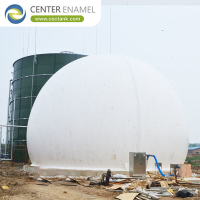 Réservoir de stockage de biogaz en acier boulonné avec porte-gaz à double membrane
