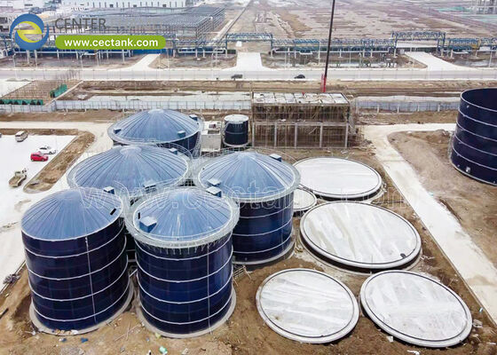 Réservoirs de traitement des eaux usées industrielles Réservoirs boulonné résistant à la corrosion pour les effluents industriels