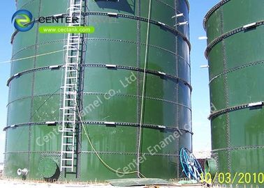 Réservoirs en acier fondu en verre vert avec plafond en alliage d'aluminium, toit et plancher pour usine de traitement des eaux usées